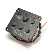 3 Bands Acoustic Guitar Pickup ISYS Fender Onboard Preamp EQ Bass Middle Treble with Tuner Volume for Acoustic Guitar