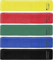 Resistance Bands Set of 5 Fabric Resistance Bands, Butt Glutes Thighs Stretch Bands Made of Fabric 5-Pc Non-Slip Loop Bands for Workout Crossfit Yoga Pilates with Bag (resistance bands(5 pcs))