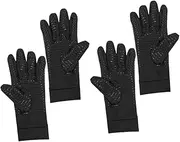 [HANABASS] 2 Pair Copper Fiber Compression Gloves for Winter Rehabilitation and Outdoor Sports Full Finger Design Non Slip Gym Gloves for Cycling Fitness Activities and Daily Use