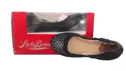 LUCKY BRAND Everett Slippers Heather Black Furpa Lined Jeweled Womens Size 6 M