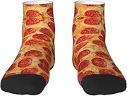 [JBYJBX] 3d Pizza Pepperoni Print Adult Socks Womens Mens Workout Thermal Cozy All-Season Gift Holiday Articles Use