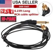 Right Angle 90° Heavy Duty RCA Clip Cord for Tattoo Machine Power 1.8M 10pcs