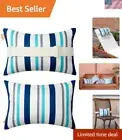 Chaise Lounge Head Resting Pillows, Blue Decorative Oudoor Patio Pillow with ...