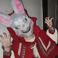 在飛比找蝦皮商城精選優惠-血腥兔子頭套萬聖節面具JK惡魔全臉毛絨拍照嚇人道具化裝舞會面