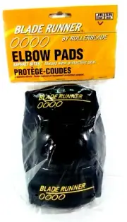 1996 BLADE RUNNER by Rollerblade 0000 Elbow Pads Guards Set Black JR NEW Sealed