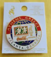 1996 Torch Relay Athens Greece to Atlanta. Olympic Games. Coca Cola Official Pin