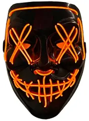 Light Up Neon Orange Purge Mask Halloween Accessory