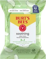 Burt’s Bees Soothing Facial Cleanser and Makeup Remover Towelettes with Aloe ...
