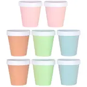 8Pcs Yogurt Containers Ice Cream Containers Ice Cream Bowls With Lid