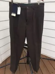 Nautica Men's Polyester Blend Brown 80% Wool Pants Bottoms size (34) inseam(30)