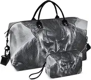[ZRYSMY] Duffel Bag for Traveling, Demon Cool Black Travel Bag Gym Bag, with Multiple Interior Pockets Shoulder Weekender Bag for Women Men with Toiletry Bag 20.5L x 1.9W x 13.8H, Multi-Colored, one
