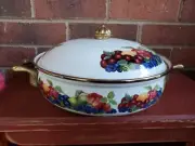 Lincoware Orchard Royale Buffet Server w/Fruit 10.25" - Porcelain on Steel