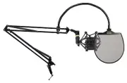Rockville Microphone Boom Arm Studio Podcast Mic Stand+Pop Filter+Shockmount