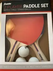 Franklin Table Tennis Set 2 3-Ply Wooden Paddles 3 40mm Balls Concave Red Blue