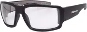 BOMBER Clear Safety Glasses for Men, Matte Black Frame with Polycarbonate Clear