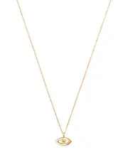 Moon & Meadow 14K Yellow Gold Evil Eye Pendant Necklace, 16