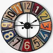 YUNYHAO Antique Sticker Round Garden Clock, Waterproof Outdoor Clock, Silent Quartz Wall Clock, Fashionable Outdoor Clock All Weather