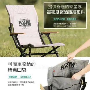 【KAZMI 韓國 極簡時尚木把手摺疊椅《灰》】K20T1C003/休閒椅/露營椅/收納椅