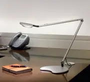 Brand New Workrite Ergonomics Astra Dual Arm LED Desk/Task Light w/ Desk Base