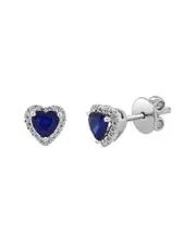 Sabrina Designs 14K 1.13 ct. tw. Diamond & Sapphire Heart Studs