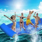 Weisshorn Floating Water Mat 3.5x1.8m Foam Pad Swimming Pool Platform Blue