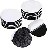 12Pairs Hook and Loop Dots Heavy Duty Velcro Tape, Strong Adhesive Sticky Back Velcro for Anti-Slip Rugs, Carpets, DIY & Home Organization, Double Sided Adhesive Pads Reusable (Black, Round 50mm)