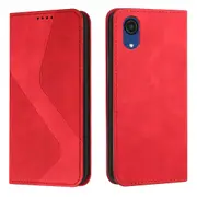 Samsung Galaxy A04E Case, PU Leather Flip Cover Magnetic Closure Wallet Card Slots Stand Case - Red