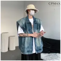 在飛比找momo購物網優惠-【CPMAX】韓系復古大尺碼牛仔背心(設計感日系背心 牛仔背