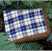Canvas Camp Blanket – Waterproof Outdoor Blanket, Waxed Canvas with Water Repellent Backing, Bushcraft & Campfire Friendly, Ideal for Camping, Hiking, Beach, Picnic & Festivals (Blue/White, Regular)