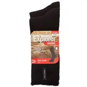 2 Pairs Holeproof Explorer Original Mens Crew Above Ankle Thick Work Wool Socks Winter Black