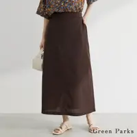 在飛比找蝦皮商城優惠-Green Parks 棉麻混紡後鬆緊腰設計長裙(6A36L