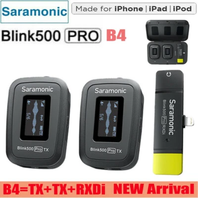 Saramonic Blink500 Pro B4 Wireless Condenser Lavalier Microphone Mic iPhone iPad
