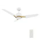 8" White Indoor Outdoor LED WIFI Enabled Smart Ceiling Fan 3 Plywood Blade