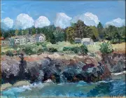 View from Mendocino Headlands, oil on canvas panel, 16" x 20" x 1/8"