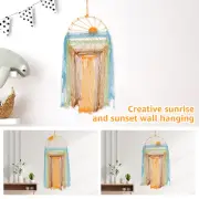 Macrame Wall Hanging Handmade Woven Sun Wall Decor Bohemian Sunrise Sunset QALII