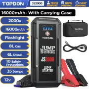 TOPDON JumpSurge 2000 JS2000 2000A USB Car Jump Starter Booster Pack Power Bank