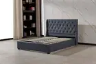 Foret Bed Frame Double Gas Lift Storage Base Bedroom Furniture Fabric Grey Dark
