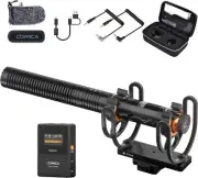 Comica VM30 Super-Cardioid Condenser Microphone 100m Wireless Shotgun Mic TX+RX