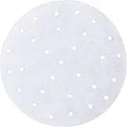 STOBAZA 9in Circular Perforating Steamer Liners 100pcs Parchment Paper Liners Non-Stick for Air Fryer Steamers
