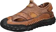 [Vrupons] Men's Sports Sandals Anti-Collision Toe Breathable Mesh Lightweight Walking Shoes for Summer