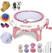Sentro 48 Needles Knitting Machine with Row Counter and Plain/Tube Weave Conversion Key, Efficiently DIY Scarf Hat Sock