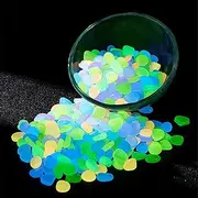 300/600pcs Glow Rocks 20-30mm Glow Pebbles Decoration in The Dark Luminous Stones Decor, Luminous Stones Decor DIY Decorative Sky Blue for Garden, Potted Plant, Fish Tank (Color : Mixed Colors, Size
