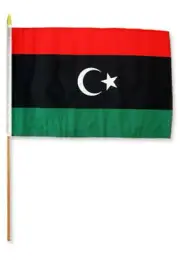 12x18 12"x18" Wholesale Lot of 3 Libya Kingdom Stick Flag wood staff