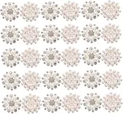 KALLORY Snowflake Pearl Embellishments 30pcs DIY Craft Material Alloy for Hairpins Headwear Charms Bag Phone Case Decoration
