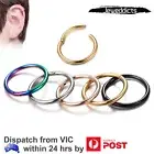1-5PCS Hoop Clicker Ring Surgical Steel Piercing Nose Ear Septum Body Jewellery