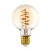 Eglo G80 4W E27 LED Dimmable Globe - 245 Lumen 2000K Warm White - Amber