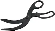 FACKELMANN 40198, Plastic Pizza Cutter, Scissors for Coated Trays and Pans (Colour: Black), Quantity: 1 Piece