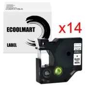 14PK Black on White Label 45013 Compatible Dymo D1 Tape 30m x 7m LabelManager