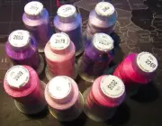 Polyester Machine Embroidery Thread, 10 different purple/pink 500m Spools