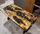 Resin Agate River Table/Epoxy Table dining table top Live Edge Walnut Wood table